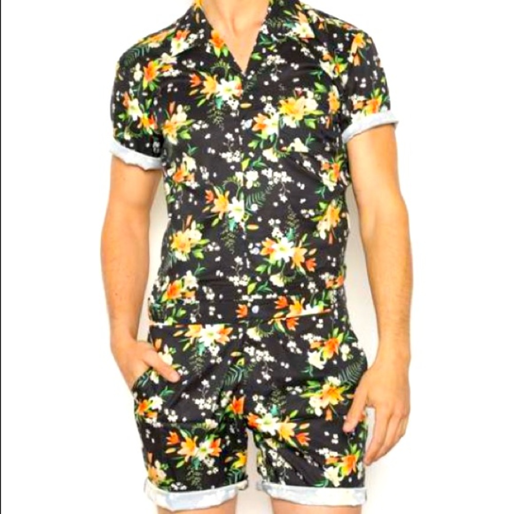 Nwt Romperjack Tropical Black Romper Sz xxl